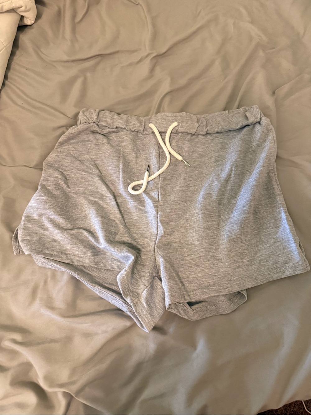 SHEIN Light Gray Drawstring Lounge Shorts